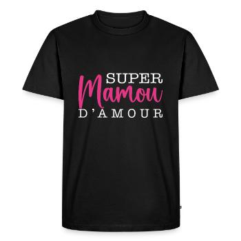 Super Mamou D'amour - T-shirt Premium bio Homme - noir - Devant - Nico (187cm)