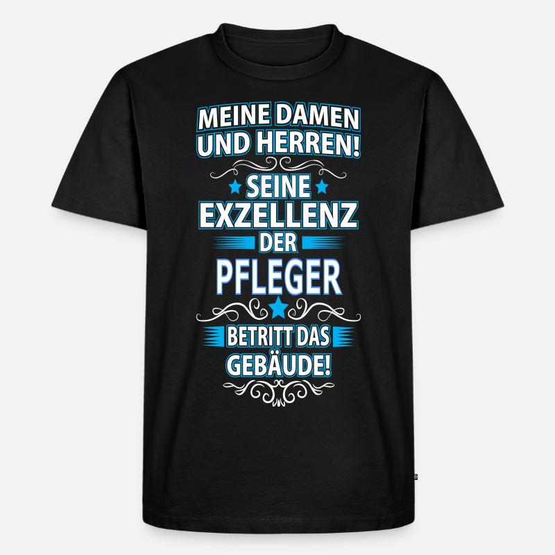 PFLEGER - Männer Premium Bio T-Shirt - Schwarz