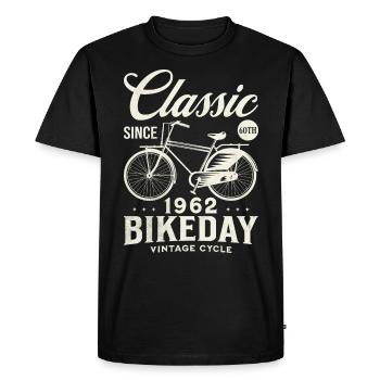 Cycliste 1962 Vélo 60 Ans Anniversaire - T-shirt Premium bio Homme - noir - Devant - Nico (187cm)