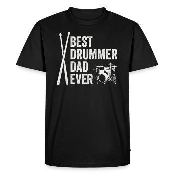 Meilleur batteur papa de tous les temps fête des pères - T-shirt Premium bio Homme - noir - Devant - Nico (187cm)