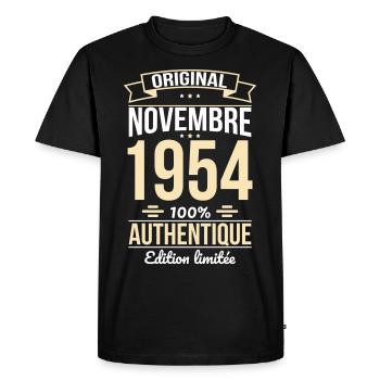 70th Anniversary - Original - November 1954 - Men's Premium Organic T-Shirt - black - Front - Nico (187cm)