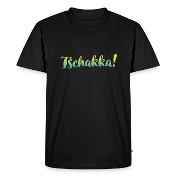 Tschakka! motivation - Men's Premium Organic T-Shirt - black - Front - Nico (187cm)