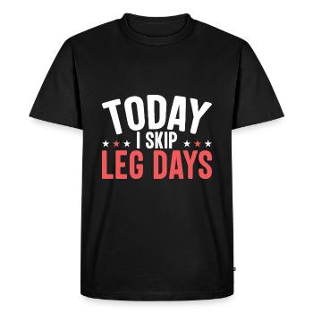 Aujourd’hui, je saute les jours des jambes - T-shirt Premium bio Homme - noir - Devant - Nico (187cm)