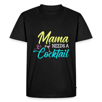 Mom needs a cocktail - Men's Premium Organic T-Shirt - black - Front - Nico (187cm)