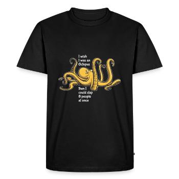Octopus - gifler 8 personnes à la fois - dire - T-shirt Premium bio Homme - noir - Devant - Nico (187cm)