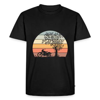 MOTO TOUT-TERRAIN SUNSET BIKE - T-shirt Premium bio Homme - noir - Devant - Nico (187cm)