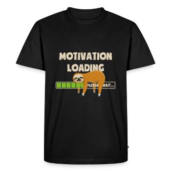 Paresseux - La motivation se charge - veuillez patienter - T-shirt Premium bio Homme - noir - Devant - Nico (187cm)