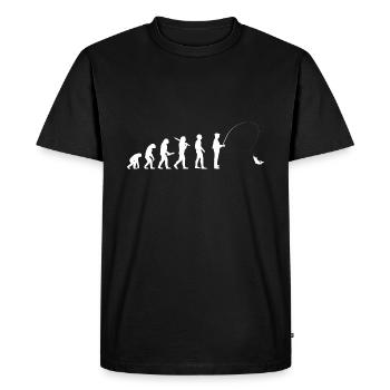 Evolution de la pêche - développement pour devenir pêcheur - T-shirt Premium bio Homme - noir - Devant - Nico (187cm)