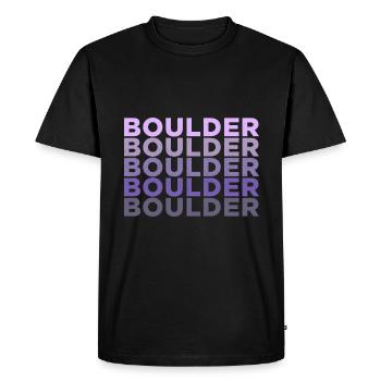 Mur de gymnase de sport d’escalade de bloc - T-shirt Premium bio Homme - noir - Devant - Nico (187cm)