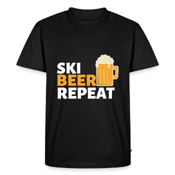 REPEAT SKI BEER - Men's Premium Organic T-Shirt - black - Front - Nico (187cm)