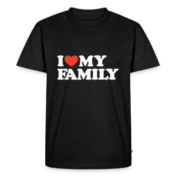 I love my family heart shirt - Men's Premium Organic T-Shirt - black - Front - Nico (187cm)
