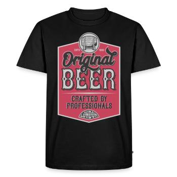 Bière - T-shirt Premium bio Homme - noir - Devant - Nico (187cm)