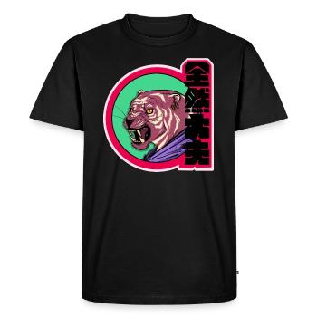 Fantasy tiger - Men's Premium Organic T-Shirt - black - Front - Nico (187cm)