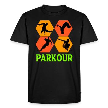 Le parkour - T-shirt Premium bio Homme - noir - Devant - Nico (187cm)