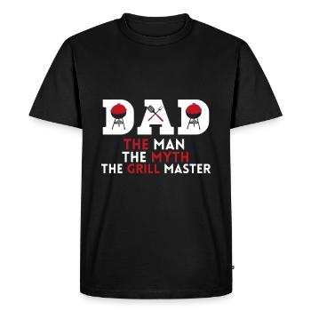 PAPA DER MAN THE MYTH OF THE GRILL MASTERS - Men's Premium Organic T-Shirt - black - Front - Nico (187cm)