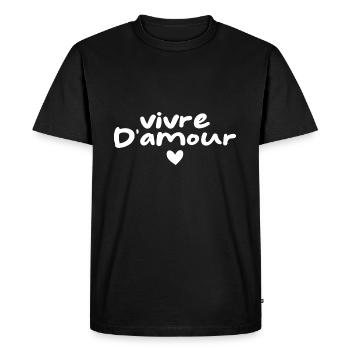 Vivre D'amour - T-shirt Premium bio Homme - noir - Devant - Nico (187cm)
