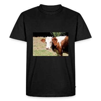 Kuh Poster - Männer Premium Bio T-Shirt - Schwarz - Vorne - Nico (187cm)