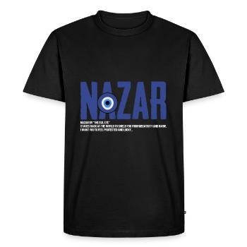 Nazar The evil eye stares back at the world, - Men's Premium Organic T-Shirt - black - Front - Nico (187cm)