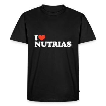 I love Nutrias Heart Shirt - Men's Premium Organic T-Shirt - black - Front - Nico (187cm)