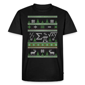 Mathematicians Ugly Christmas - Men's Premium Organic T-Shirt - black - Front - Nico (187cm)