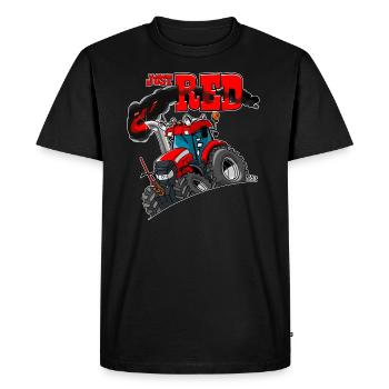 bordure blanche juste ROUGE - T-shirt Premium bio Homme - noir - Devant - Nico (187cm)