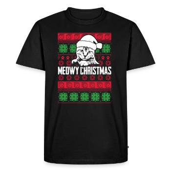 meowy Noël - T-shirt Premium bio Homme - noir - Devant - Nico (187cm)