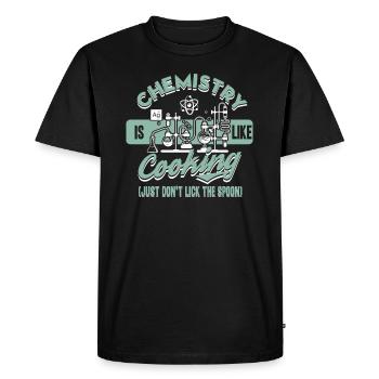 Chemistry Is Like Cooking - Chemie Nerd Geek Gift - Men's Premium Organic T-Shirt - black - Front - Nico (187cm)