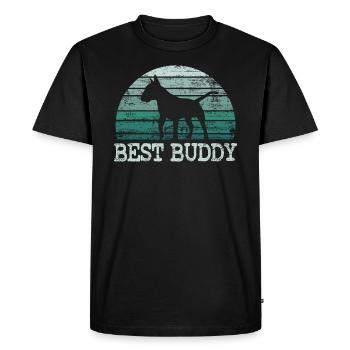 Cadeau d'amant de chien Bull Terrier Vintage - T-shirt Premium bio Homme - noir - Devant - Nico (187cm)