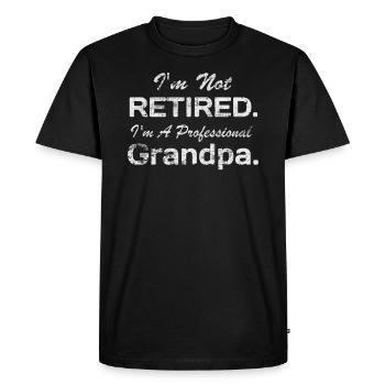 Je ne suis pas à la retraite, je suis un grand-père professionnel Vintage - T-shirt Premium bio Homme - noir - Devant - Nico (187cm)