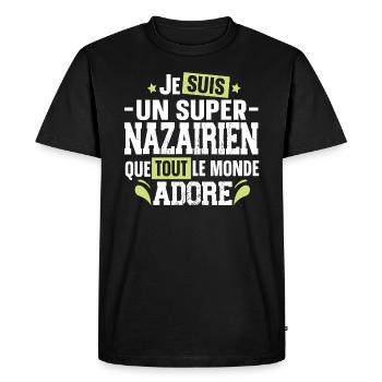 Nazairien Saint Nazaire Ville Ouest France Homme - T-shirt Premium bio Homme - noir - Devant - Nico (187cm)