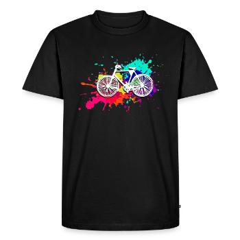 Bicycle,painting, illustration, watercolor,colorful - Men's Premium Organic T-Shirt - black - Front - Nico (187cm)
