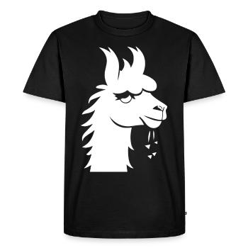 Funny Llama Silhouette Cheeky Fun Llamas - Men's Premium Organic T-Shirt - black - Front - Nico (187cm)