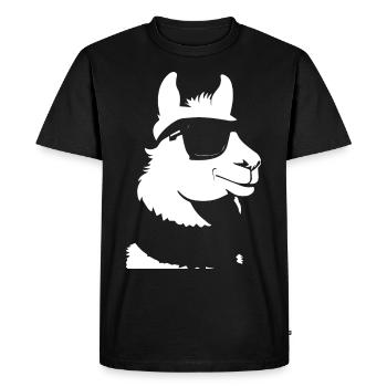 Funny Alpaca Wearing Sunglasses Cool Alpacas - Men's Premium Organic T-Shirt - black - Front - Nico (187cm)