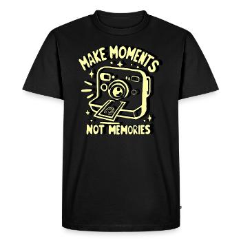 CRÉEZ DES MOMENTS ET NON DES SOUVENIRS - T-shirt Premium bio Homme - noir - Devant - Nico (187cm)
