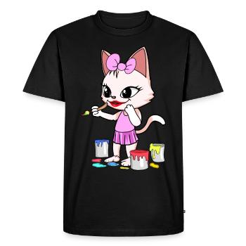 Cat Artist Artist Paint Art Cats - Men's Premium Organic T-Shirt - black - Front - Nico (187cm)