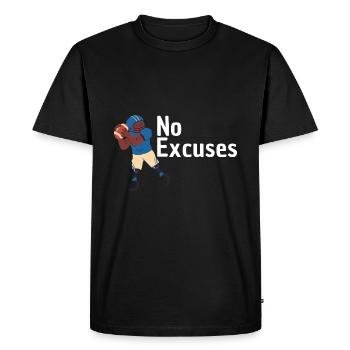 No excuses - Football - Men's Premium Organic T-Shirt - black - Front - Nico (187cm)