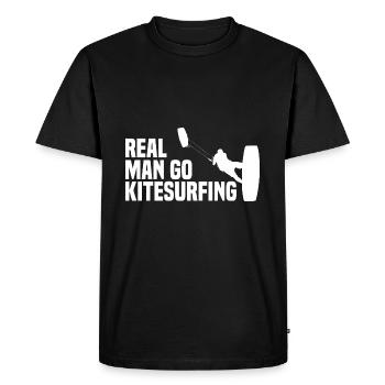 Real Man Go Kitesurfing Kiteboarding Kiteboard - Men's Premium Organic T-Shirt - black - Front - Nico (187cm)