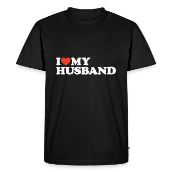 J’aime ma chemise coeur de mari - T-shirt Premium bio Homme - noir - Devant - Nico (187cm)