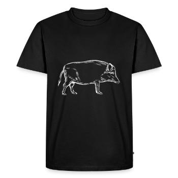 Sanglier - Sanglier - Chasse - Chasseur - T-shirt Premium bio Homme - noir - Devant - Nico (187cm)