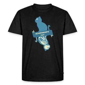 Schrödingers Katze TShirt Physik T-Shirt geschenk - Männer Premium Bio T-Shirt - Schwarz - Vorne - Nico (187cm)