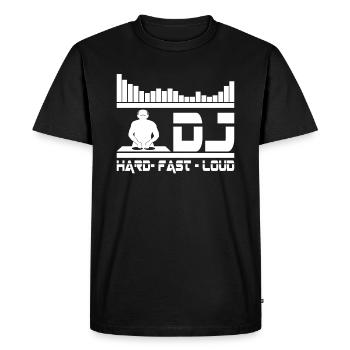 DJ EQUALIZER HARD FAST LOUD - T-shirt Premium bio Homme - noir - Devant - Nico (187cm)