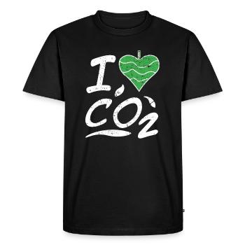 Changement climatique I Love CO2 Idée cadeau vintage - T-shirt Premium bio Homme - noir - Devant - Nico (187cm)