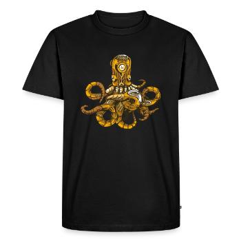 Poulpe steampunk - T-shirt Premium bio Homme - noir - Devant - Nico (187cm)