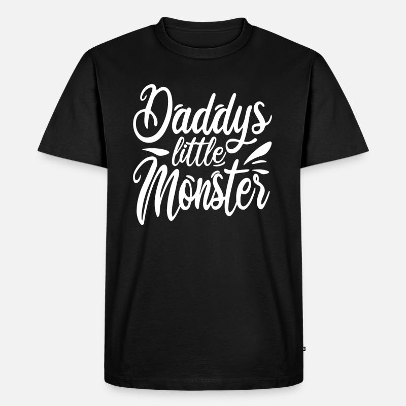 Daddys little Monster - Männer Premium Bio T-Shirt - Schwarz