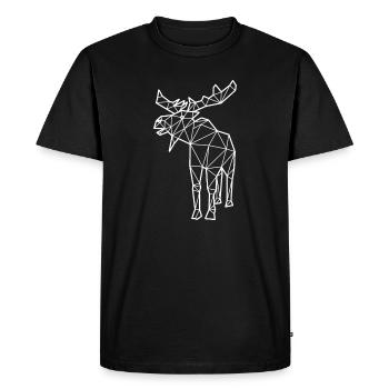 Moose polygon - Men's Premium Organic T-Shirt - black - Front - Nico (187cm)