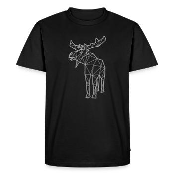 Moose polygon - Men's Premium Organic T-Shirt - black - Front - Nico (187cm)
