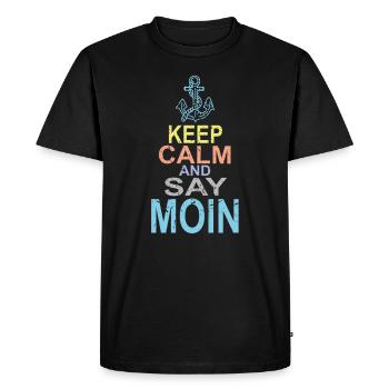 Gardez votre calme et dites Moin - T-shirt Premium bio Homme - noir - Devant - Nico (187cm)