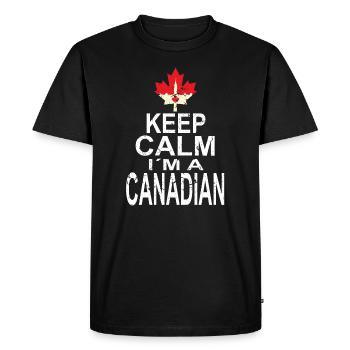 Reste calme, je suis Canadien - T-shirt Premium bio Homme - noir - Devant - Nico (187cm)