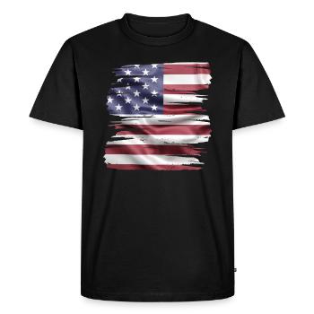 Drapeau américain rétro - T-shirt Premium bio Homme - noir - Devant - Nico (187cm)