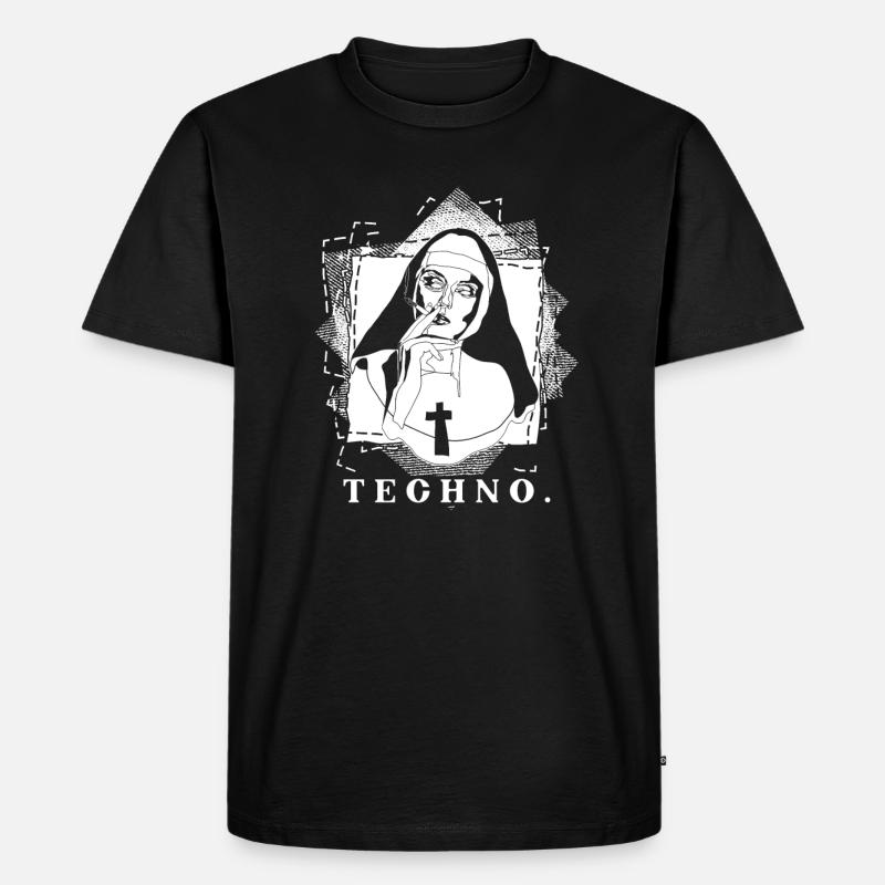 Techno Religion - Männer Premium Bio T-Shirt - Schwarz